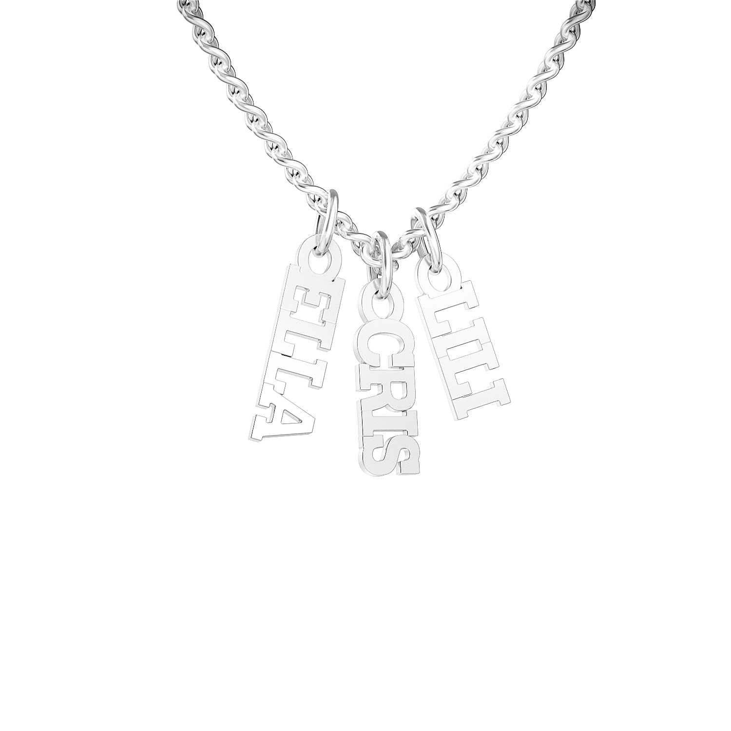 14kt white gold/Necklace - 16-18" Adjustable/Necklace - 18-21" Adjustable/front