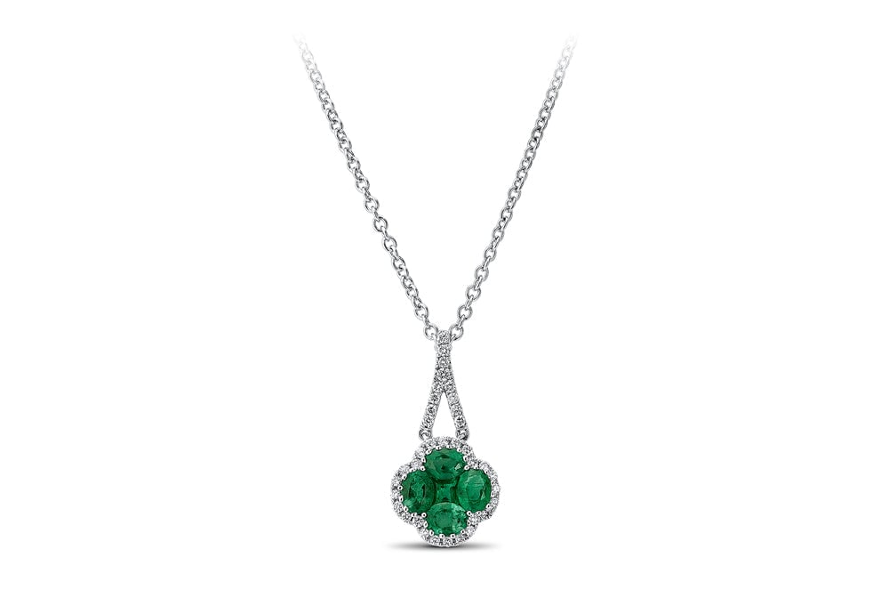 18kt White Gold/Emerald/front
