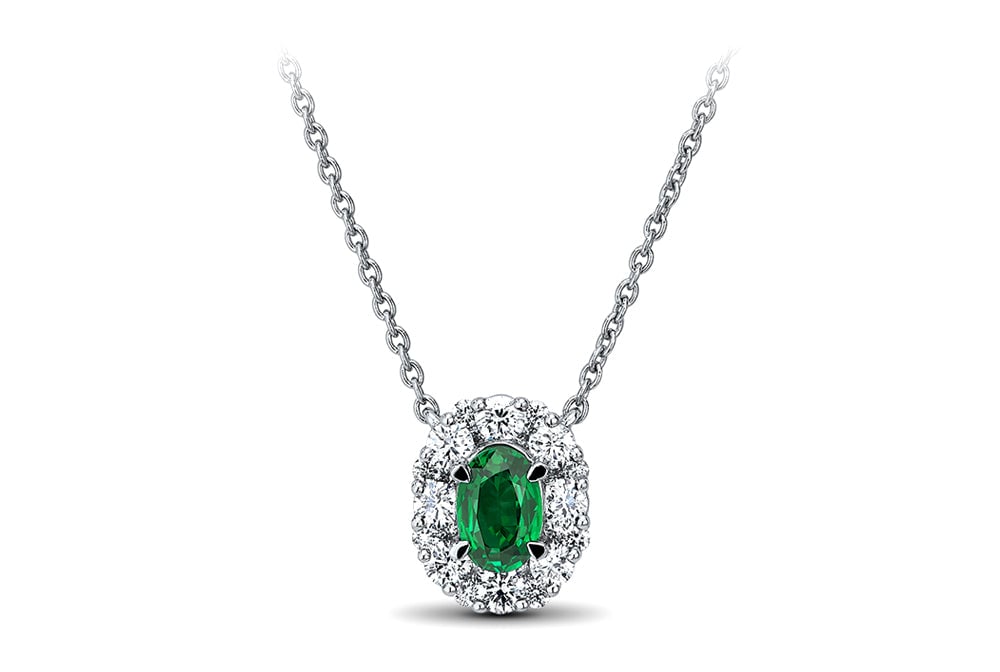 18kt White Gold/Emerald/front