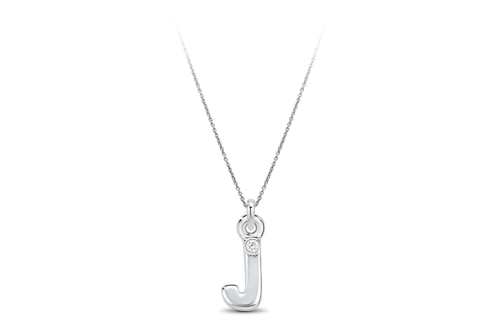 14kt White Gold/J/front