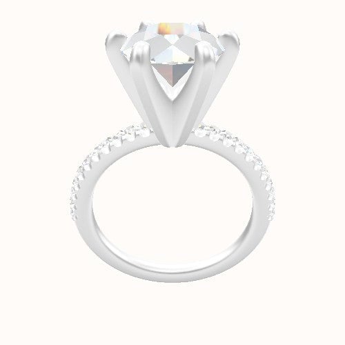 illusion Pave Engagement Ring With Classic Six Prong Head