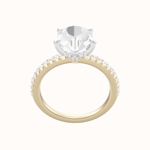illusion Pave Engagement Ring With Front set gallery Head