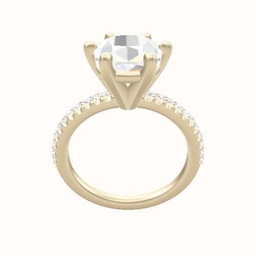 illusion Pave Engagement Ring With High Set Six Prong Head