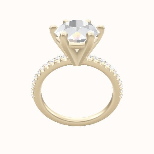 illusion Pave Engagement Ring With High Set Six Prong Head