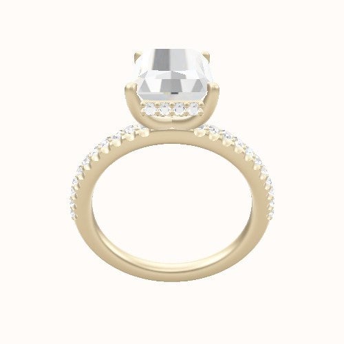 illusion Pave Engagement Ring With Low Set Pave  Hidden Halo Head