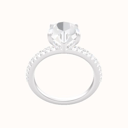 illusion Pave Engagement Ring With Low Set Pave  Hidden Halo Head