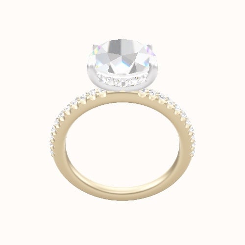 illusion Pave Engagement Ring With Low Set Pave  Hidden Halo Head