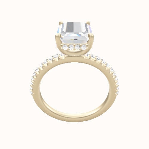 illusion Pave Engagement Ring With Low Set Pave  Hidden Halo Head