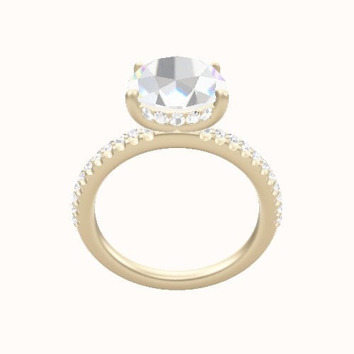 illusion Pave Engagement Ring With Low Set Pave  Hidden Halo Head