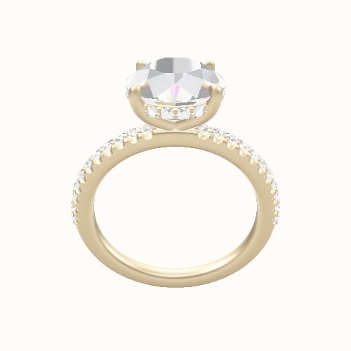 illusion Pave Engagement Ring With Low Set Pave  Hidden Halo Head