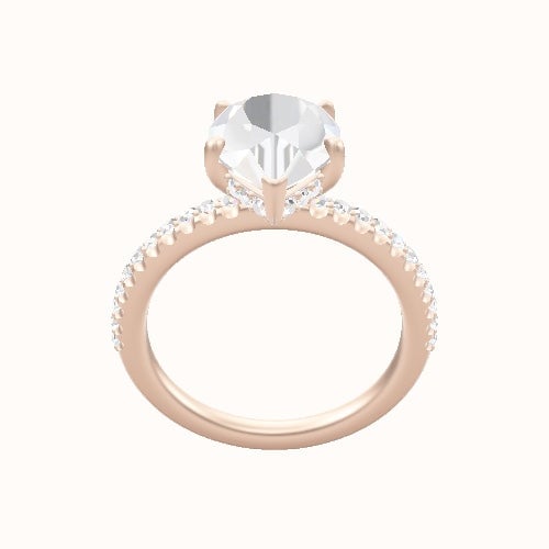 illusion Pave Engagement Ring With Low Set Pave  Hidden Halo Head