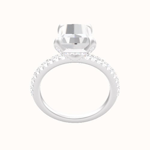 illusion Pave Engagement Ring With Pave Basket Head
