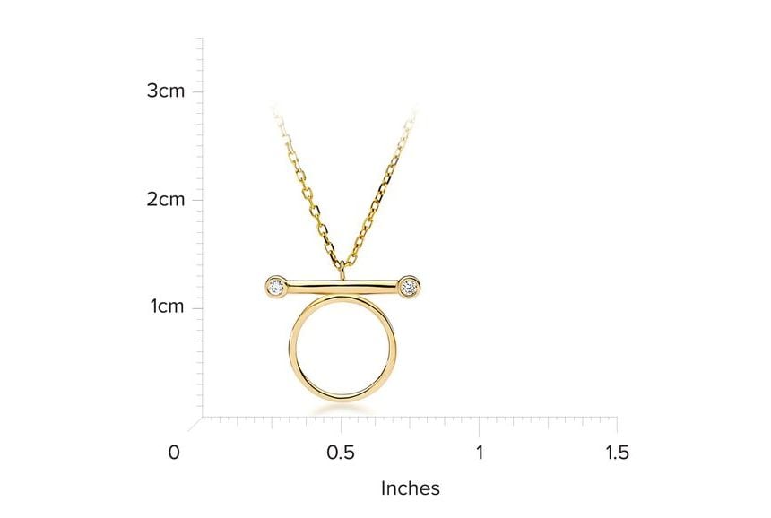 14kt Yellow Gold/0.06 CTW/measurement