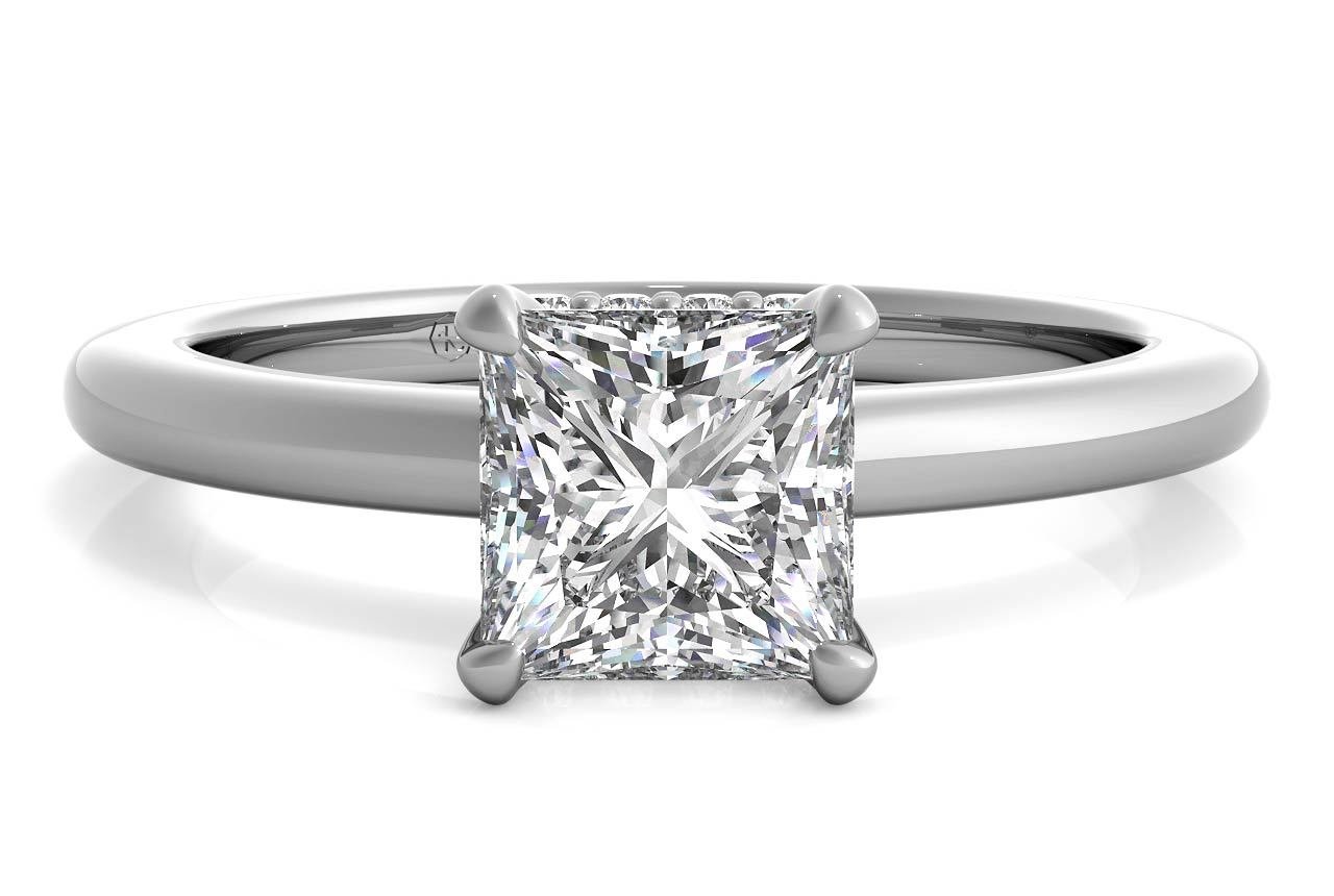 18kt White Gold/princess/top