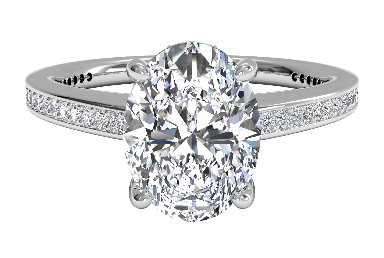 14kt White Gold/oval/top sku 1OZ1966