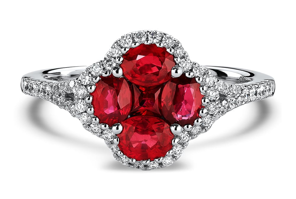 18kt White Gold/Ruby/top