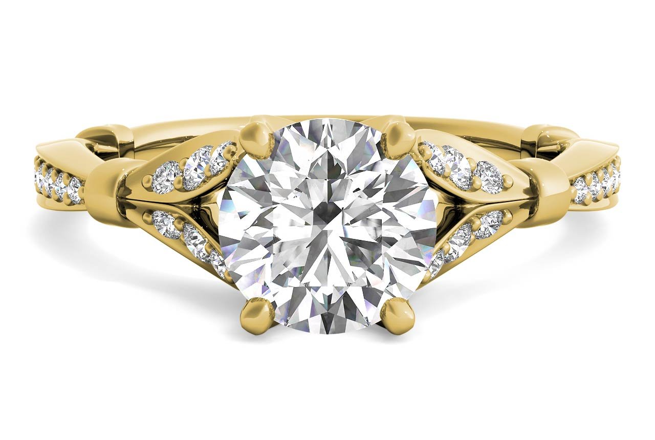 18kt Yellow Gold/round/top