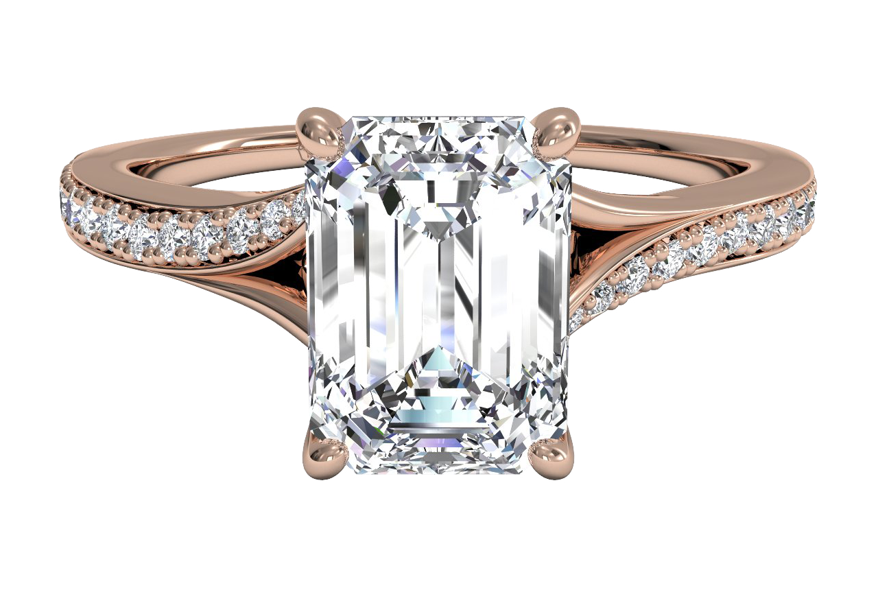 18kt Rose Gold/emerald/top