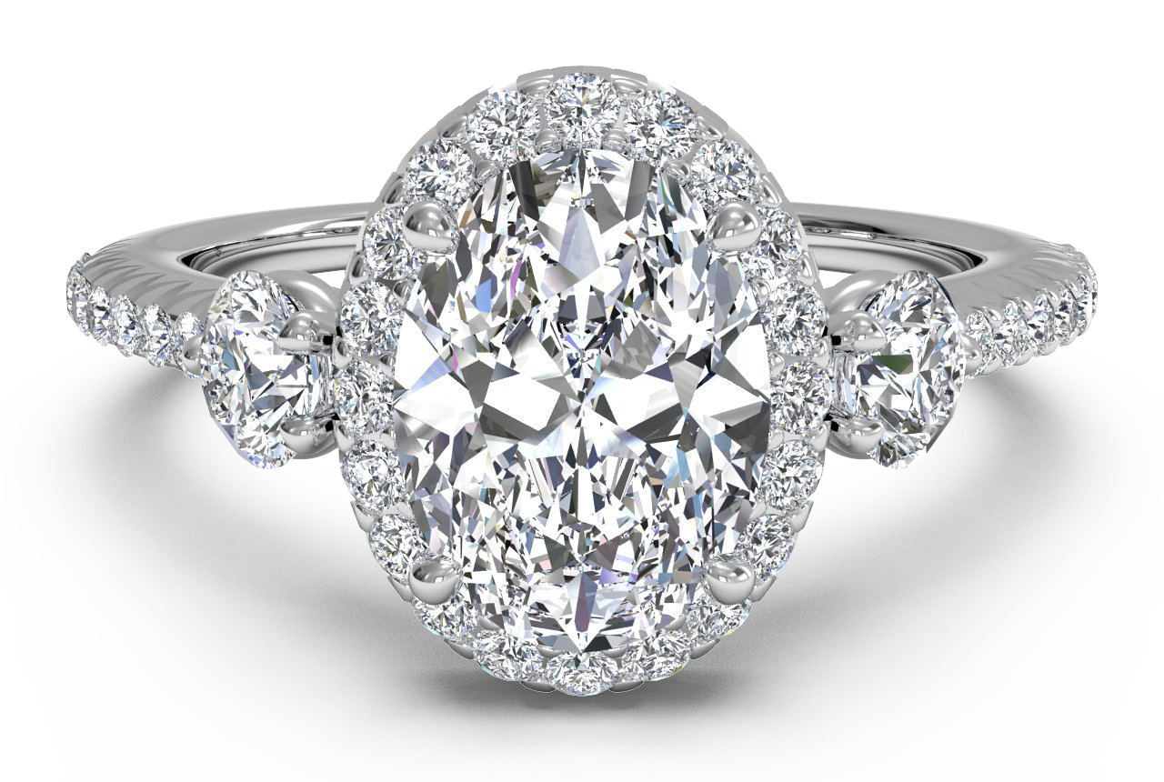 14kt White Gold/oval/top sku 1OZ3701