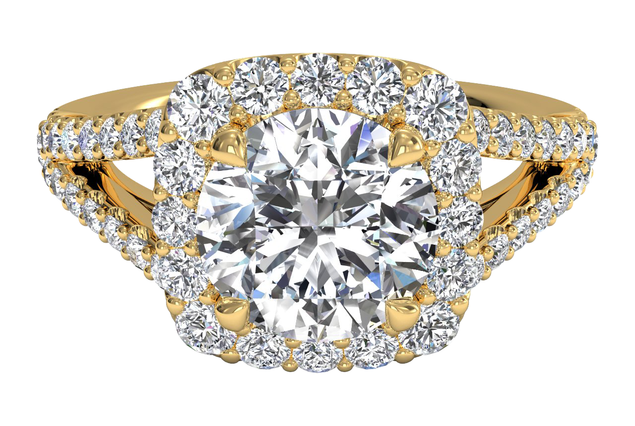 18kt Yellow Gold/round/top