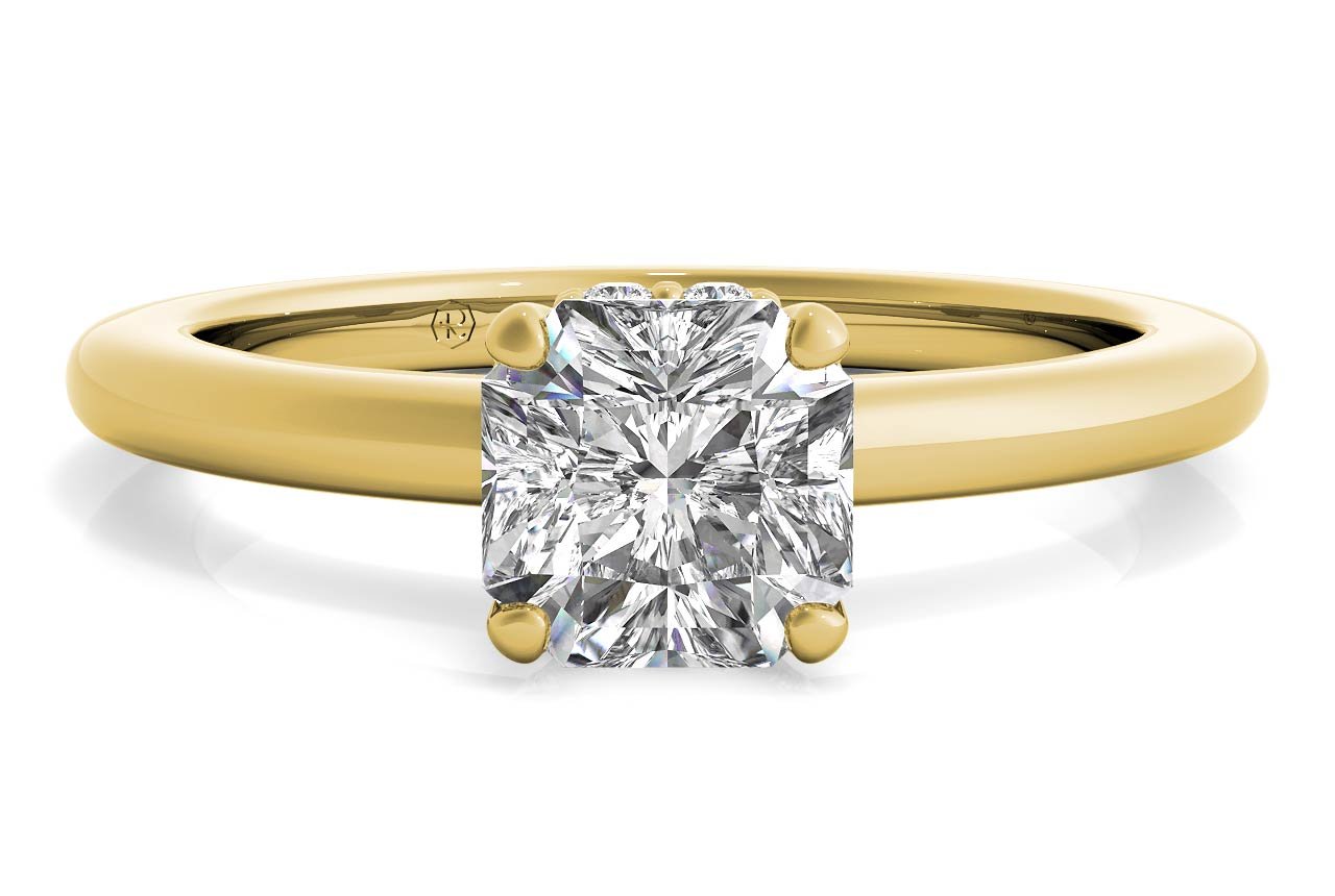 18kt Yellow Gold/asscher/top