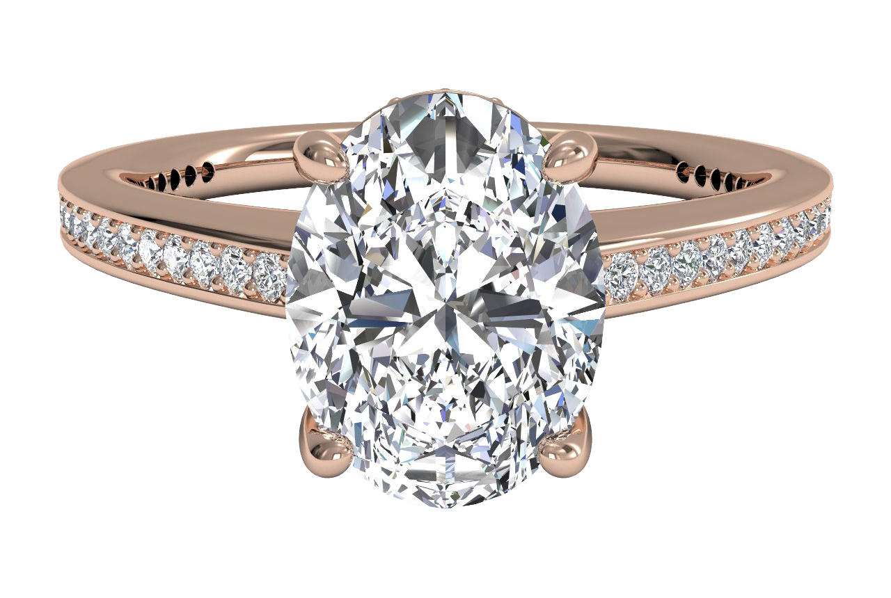 18kt Rose Gold/oval/top