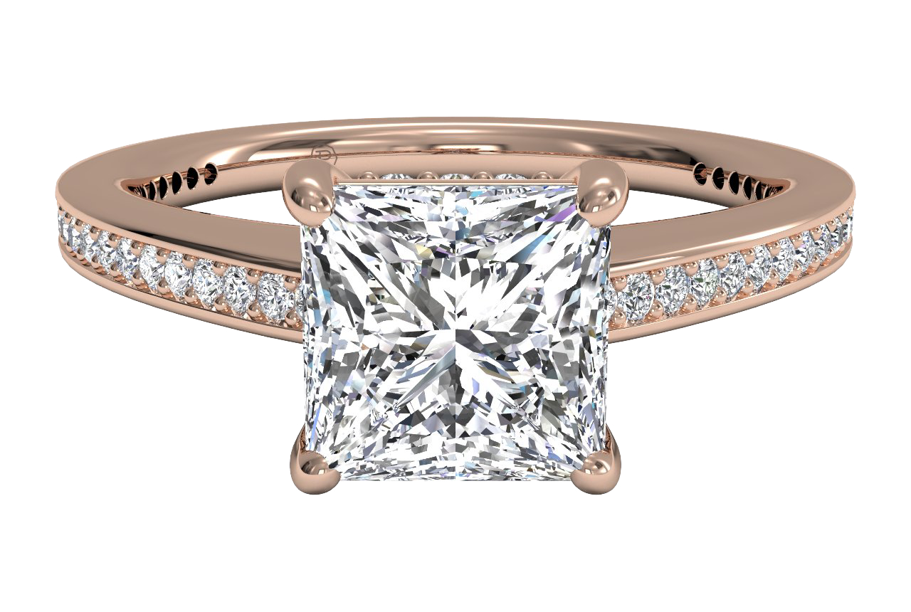18kt Rose Gold/princess/top