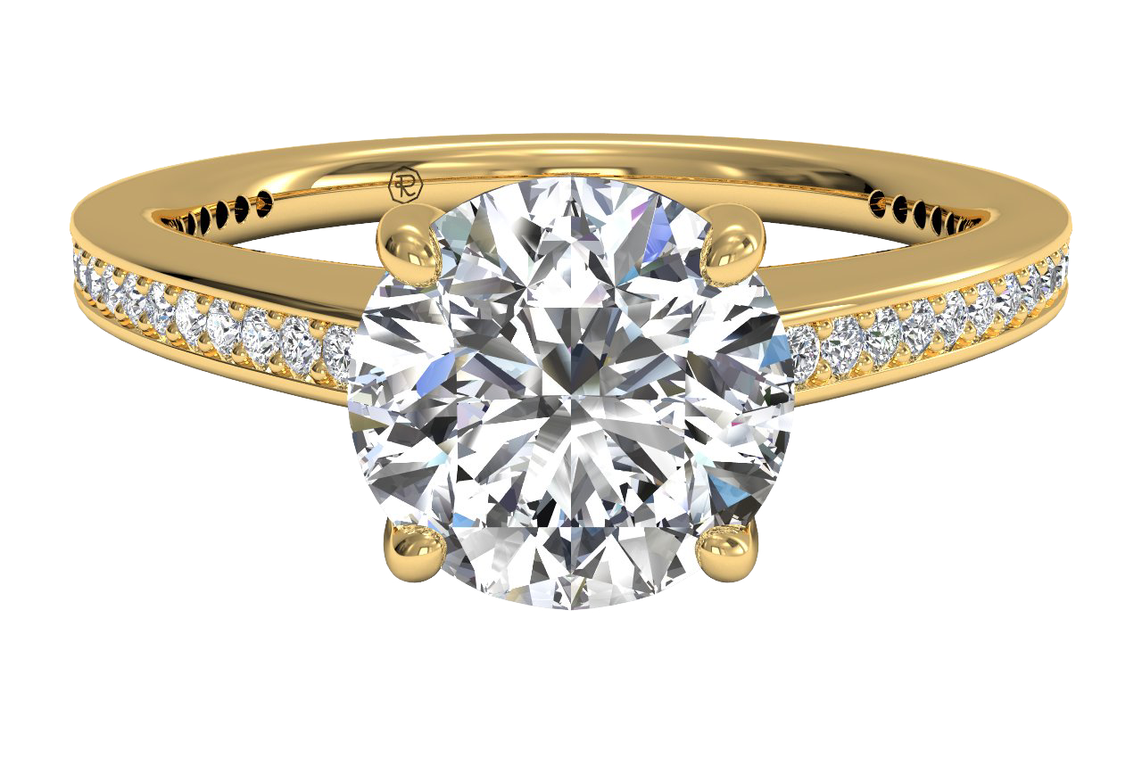 18kt Yellow Gold/round/top