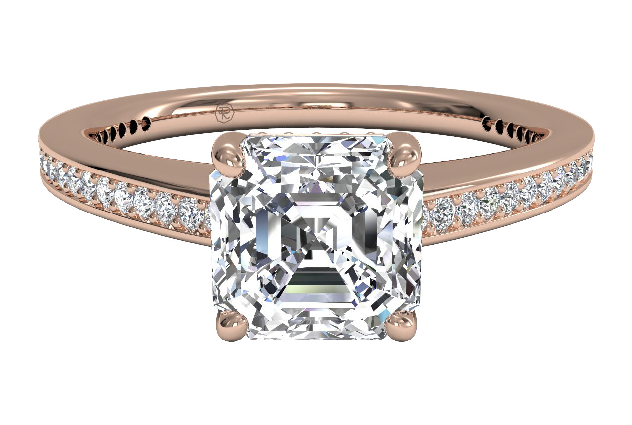 18kt Rose Gold/asscher/top
