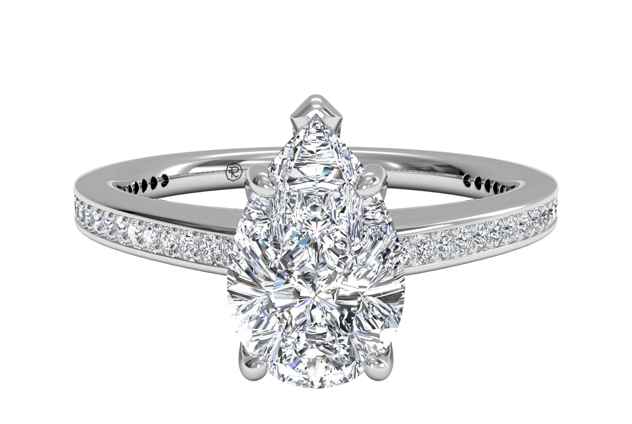 14kt White Gold/pear/top