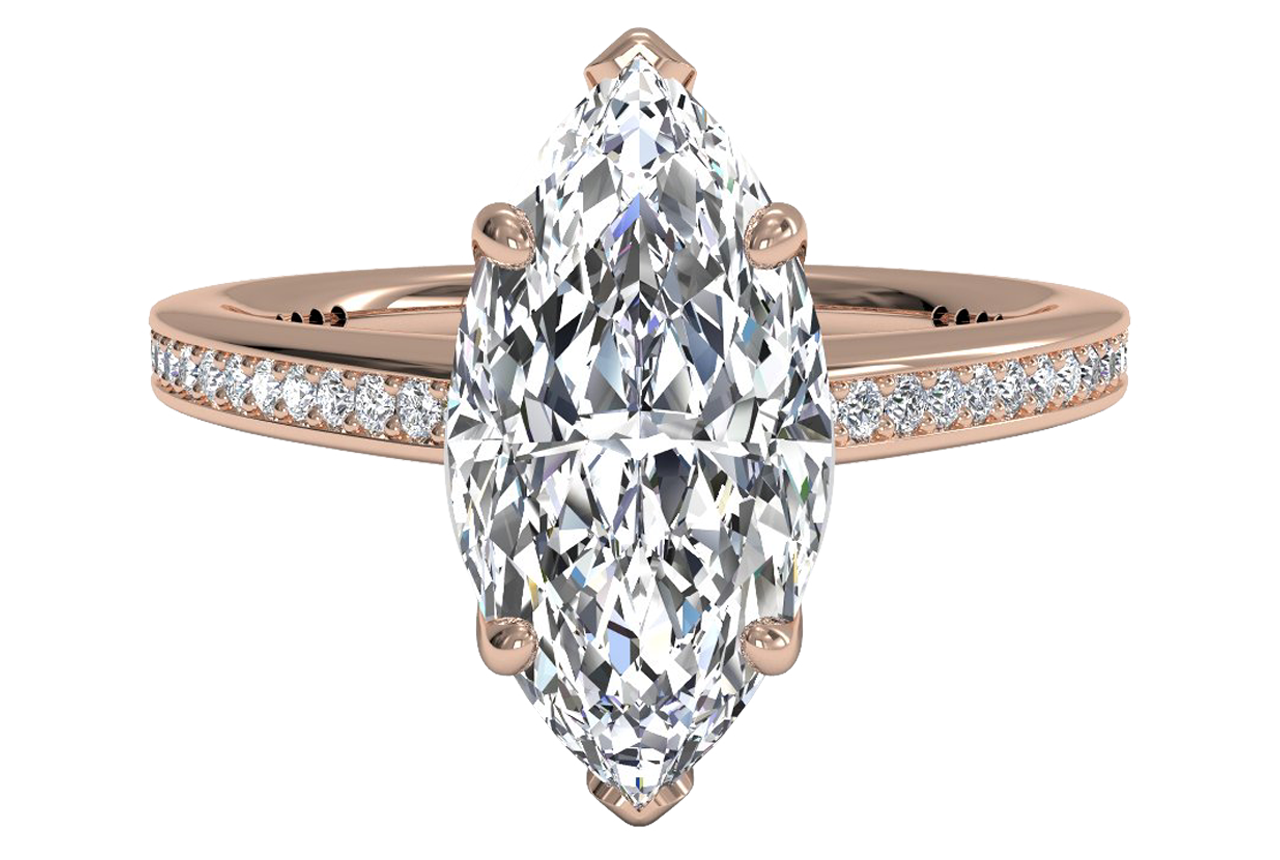 18kt Rose Gold/marquise/top