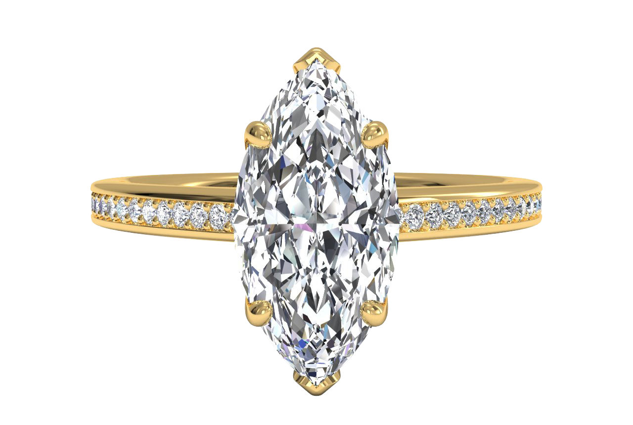 18kt Yellow Gold/marquise/top