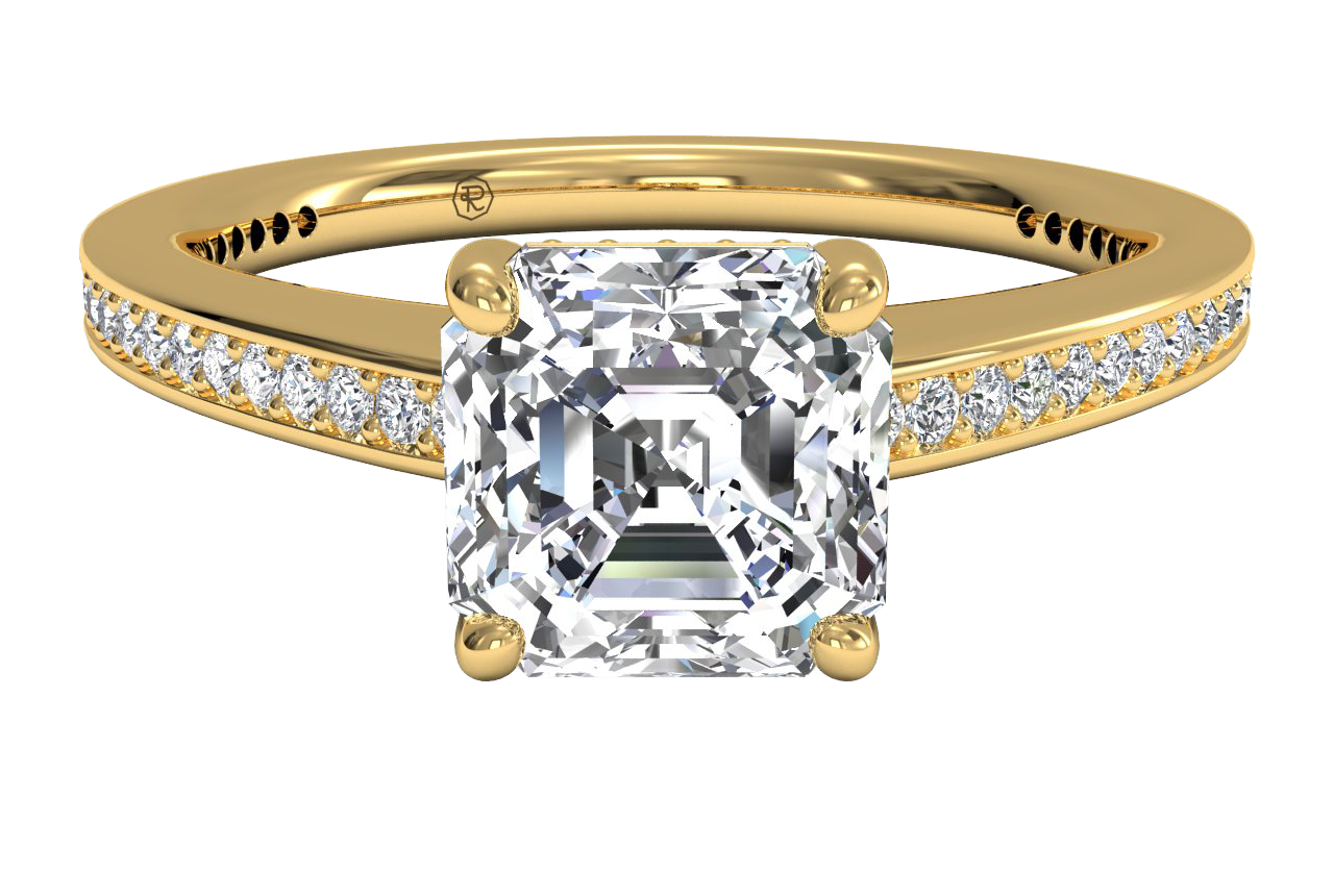 18kt Yellow Gold/asscher/top