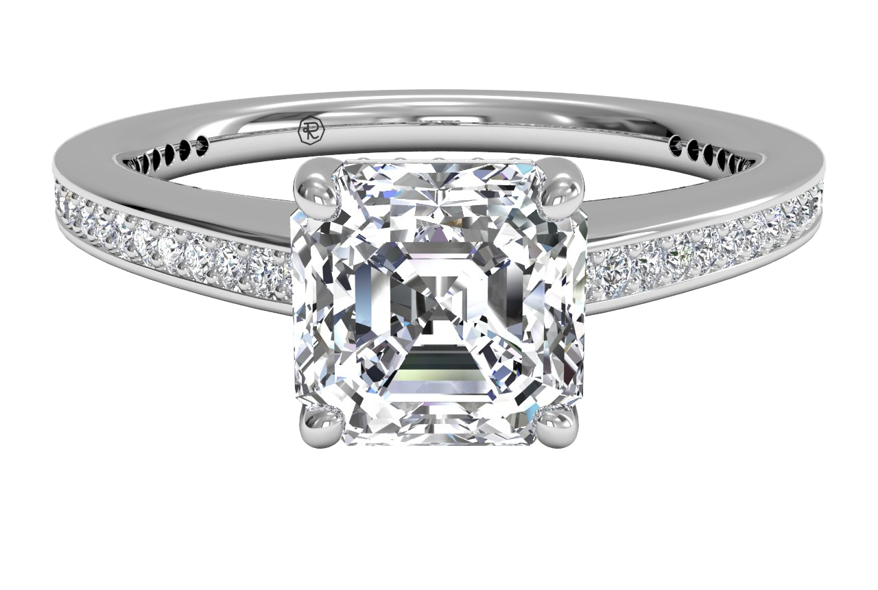 14kt White Gold/asscher/top sku 1ASZ1966
