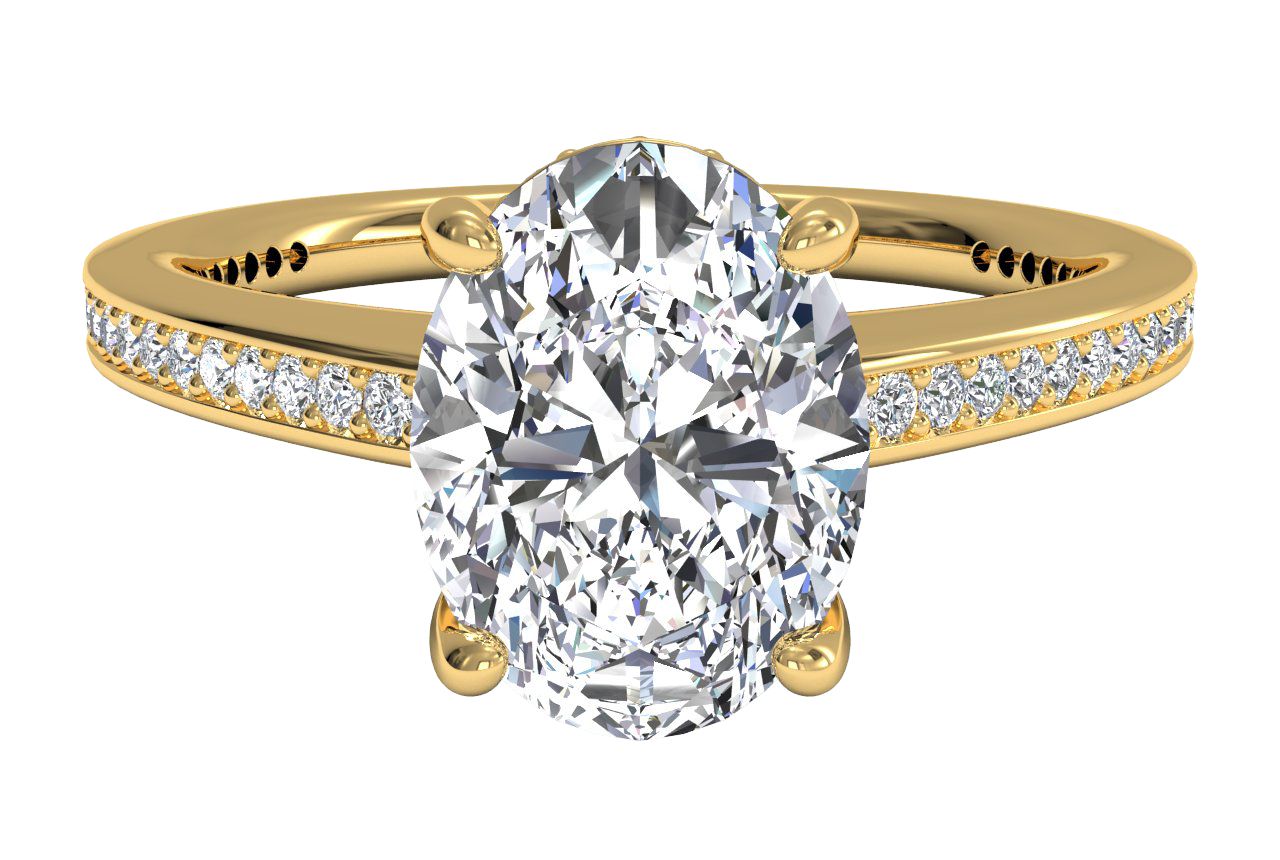 18kt Yellow Gold/oval/top