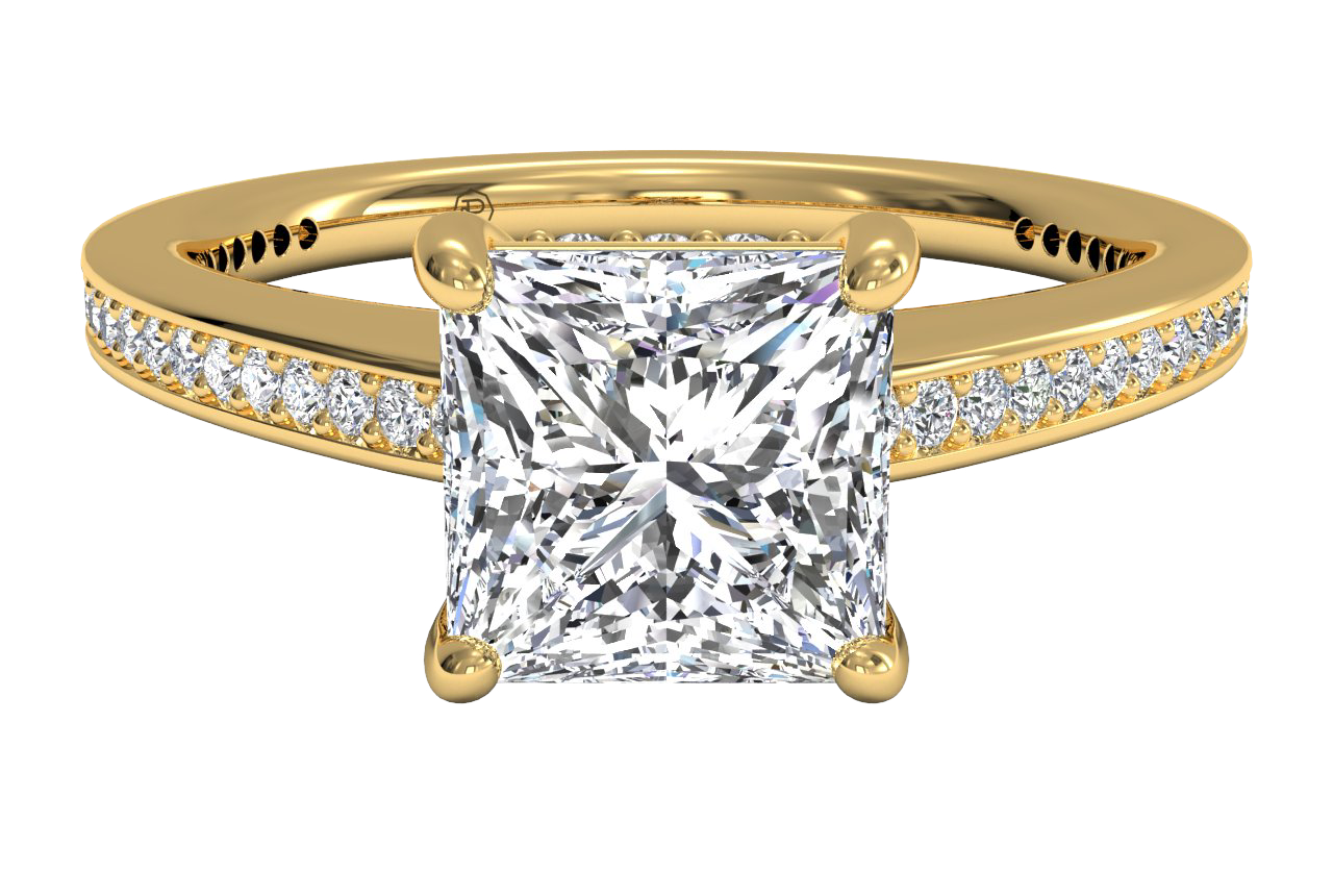 18kt Yellow Gold/princess/top
