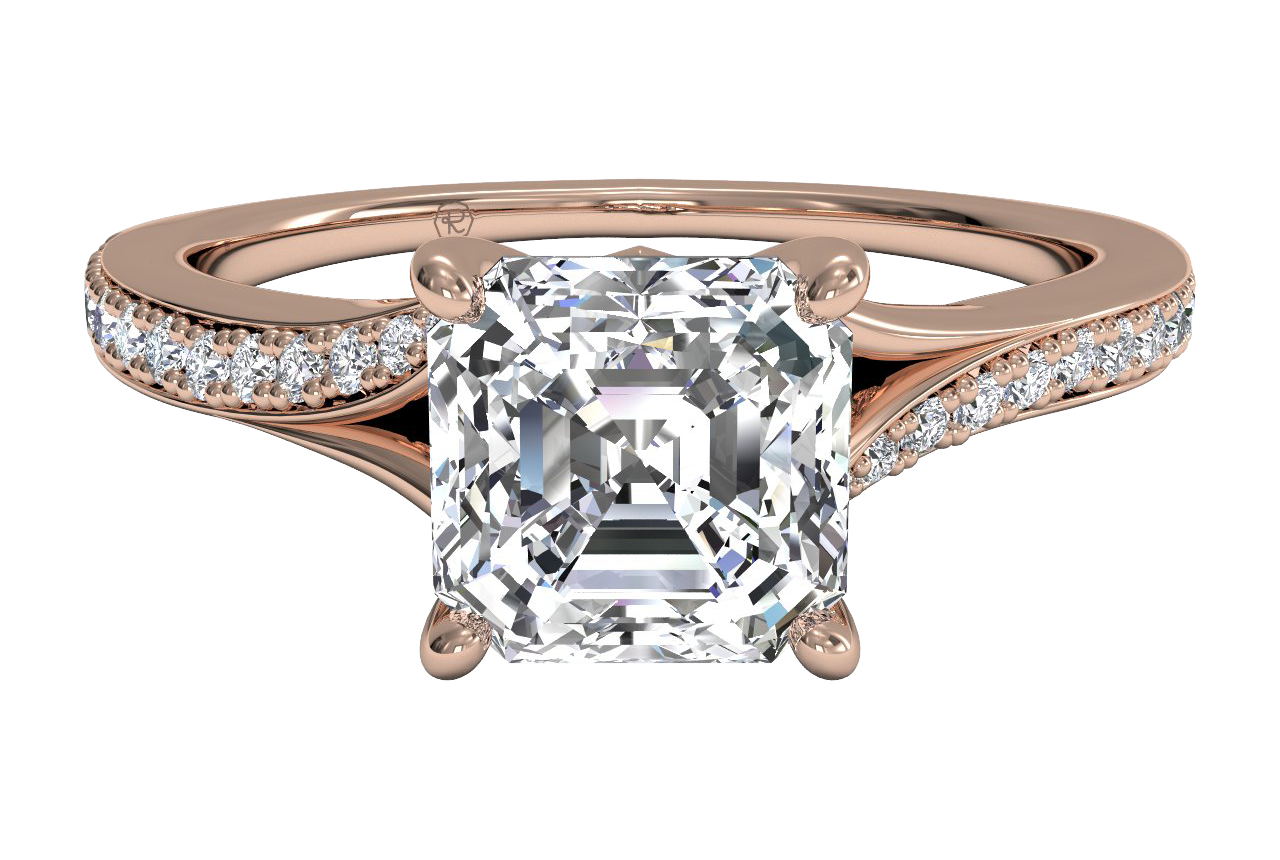 18kt Rose Gold/asscher/top