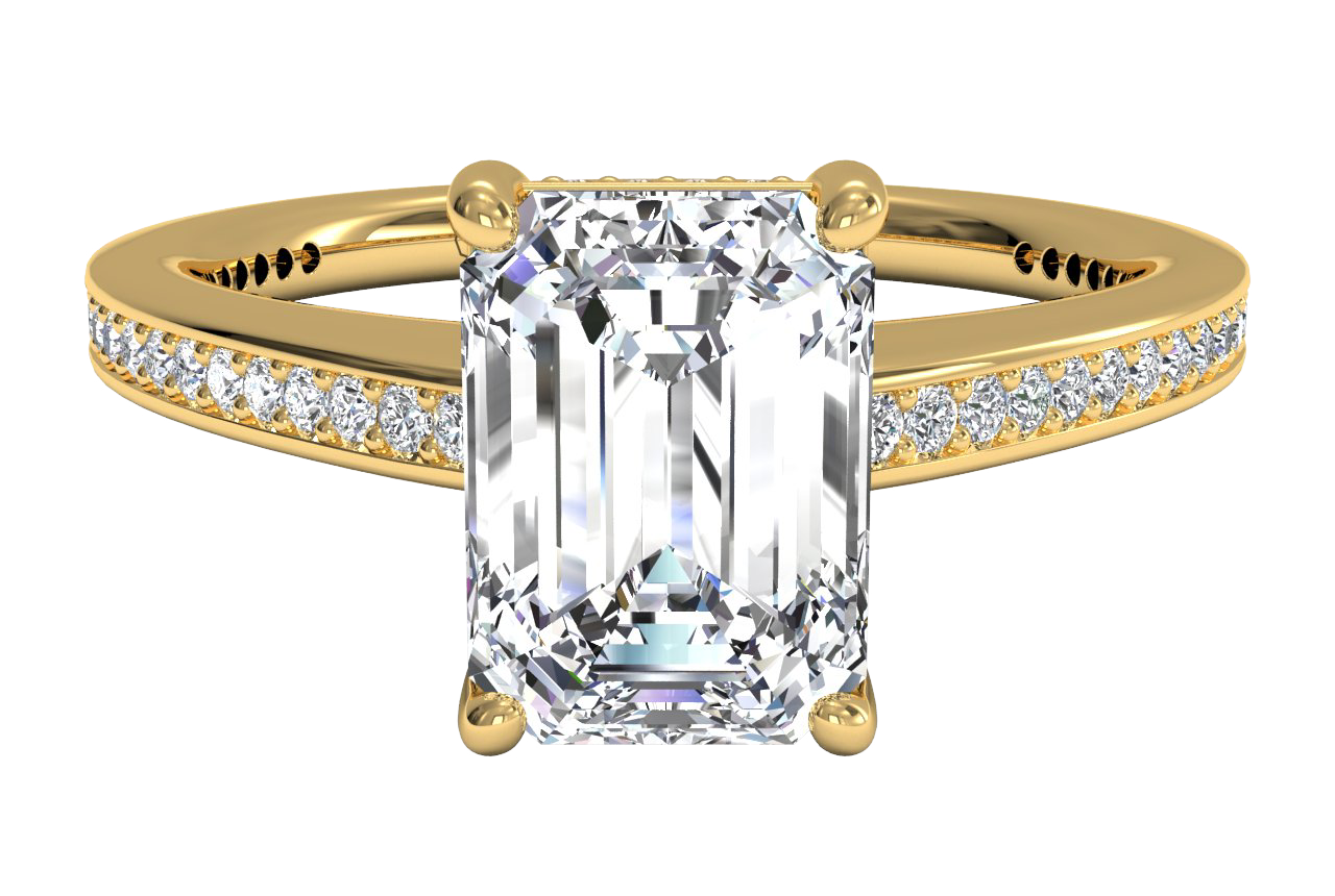 18kt Yellow Gold/emerald/top