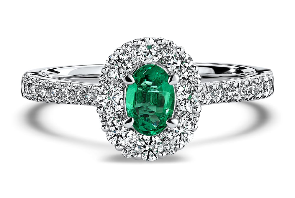 18kt White Gold/Emerald/top