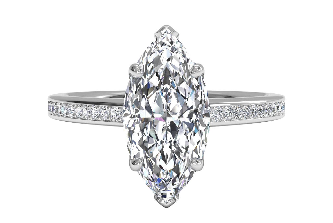 14kt White Gold/marquise/top