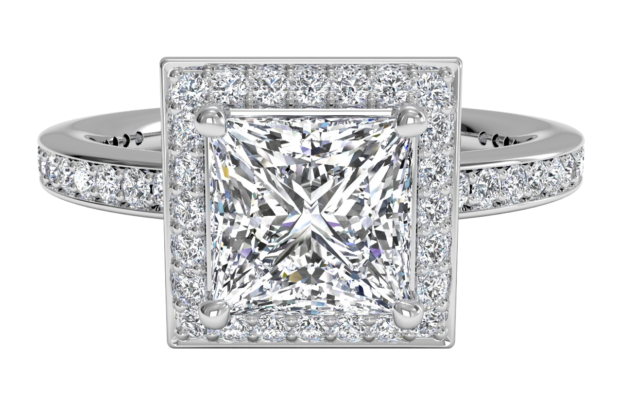 14kt White Gold/princess/top