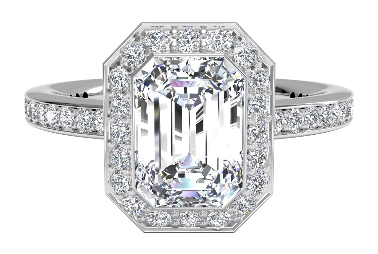 18kt White Gold/emerald/top