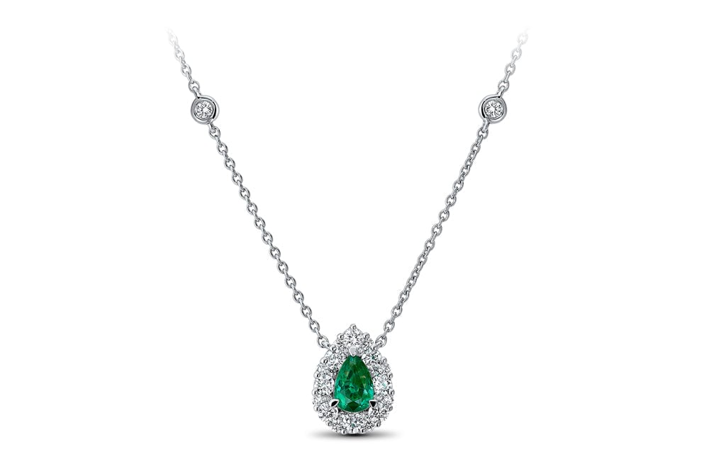 18kt White Gold/Emerald/top