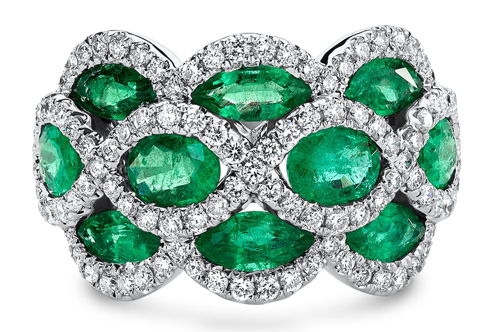 18kt White Gold/Emerald/top