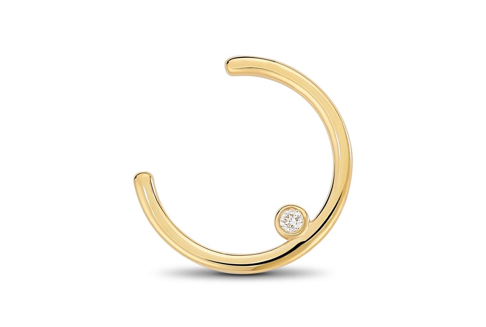 14kt Yellow Gold/Crescent Earring/top