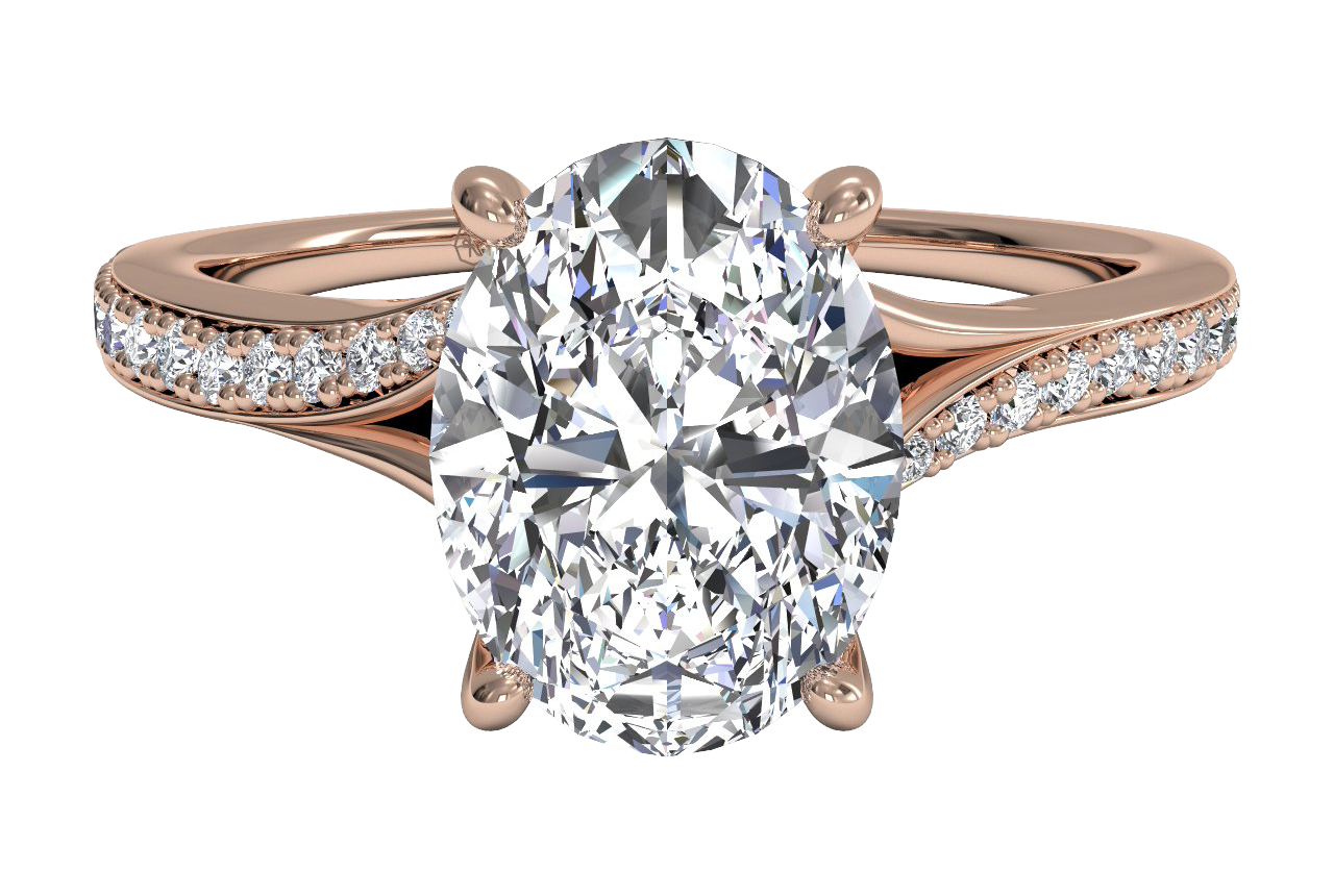 18kt Rose Gold/oval/top