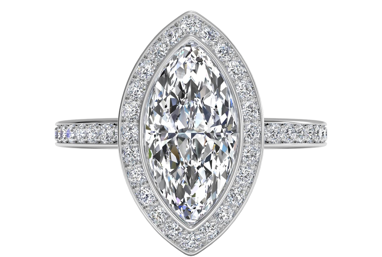 18kt White Gold/marquise/top