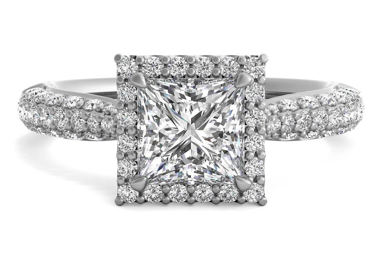 14kt White Gold/princess/top