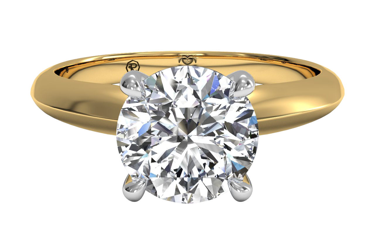 18kt Yellow Gold/round/top