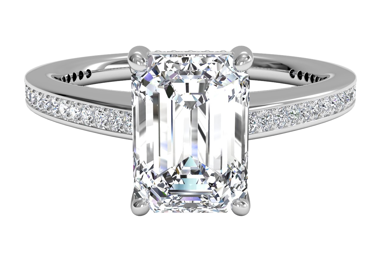 14kt White Gold/emerald/top